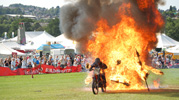 fire motorcycle stunt